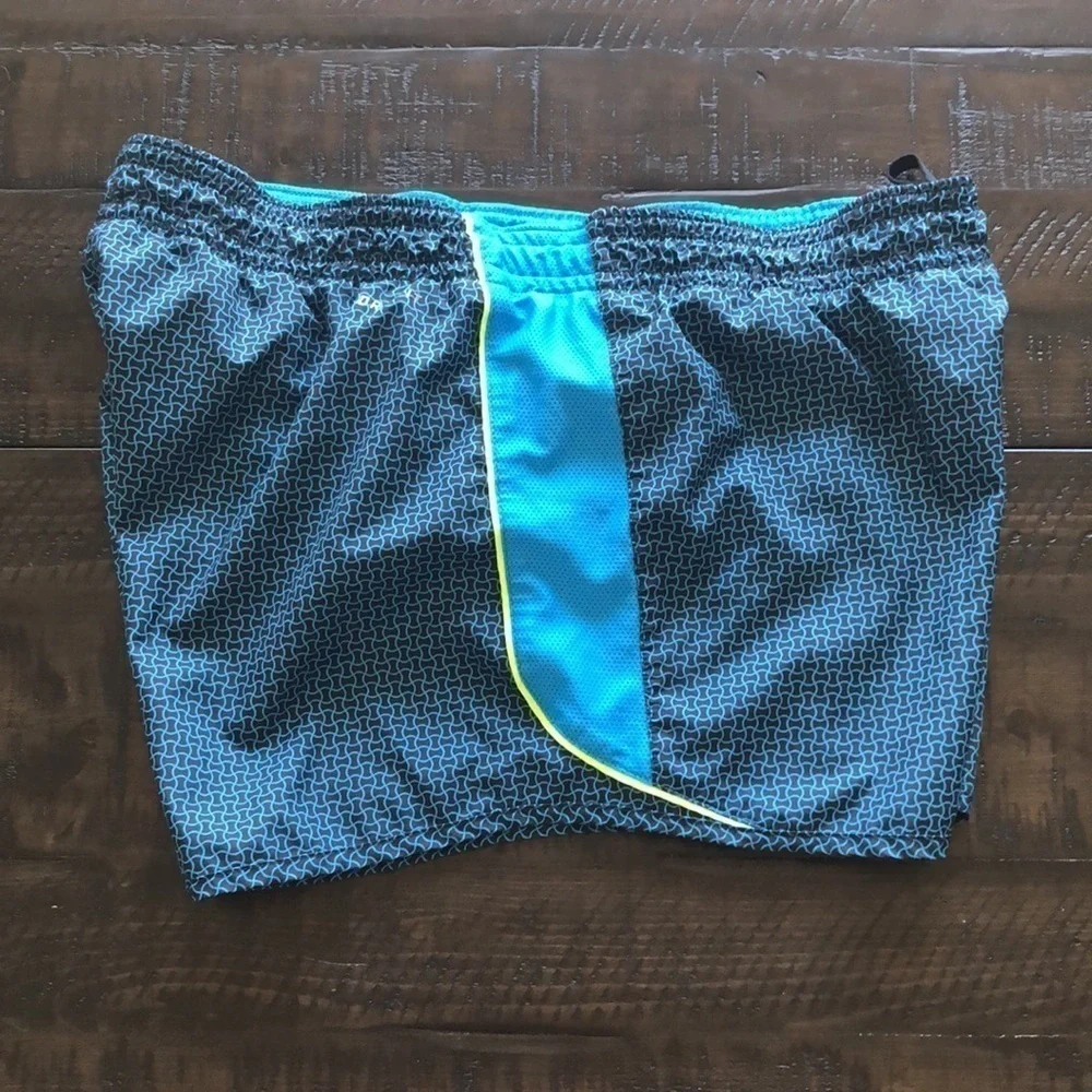 𝅺Nike Athletic Running Shorts Builtin Underwear Dry Fit Size M Gym Workout Blue